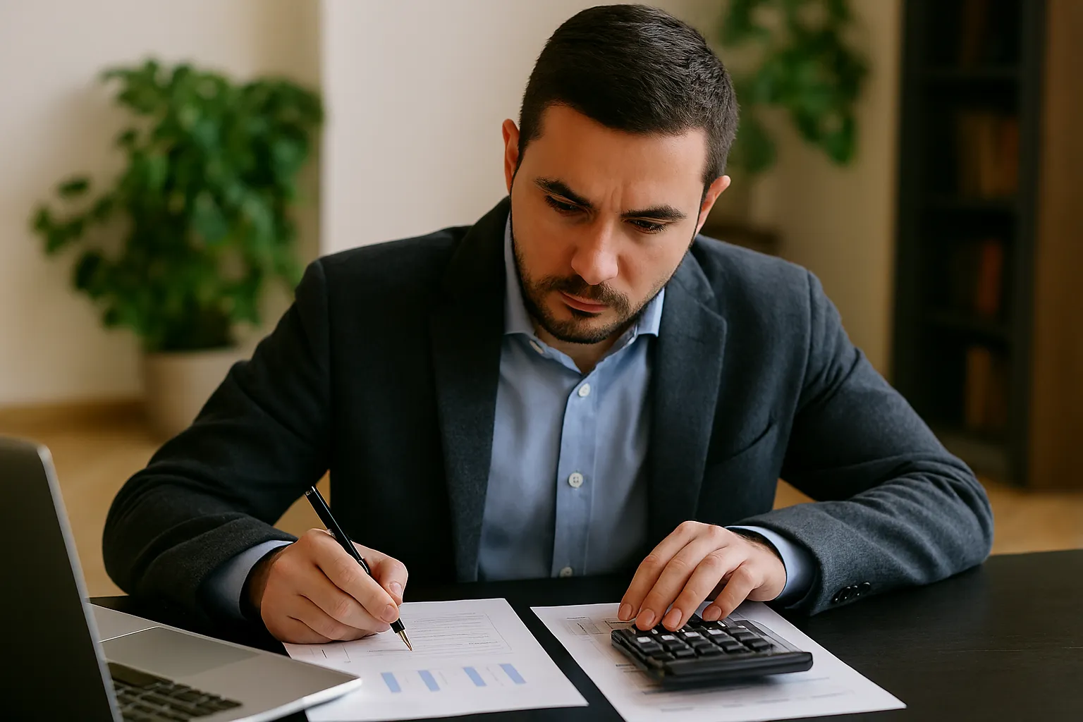 Persona haciendo cálculos del Salario Mínimo en Colombia